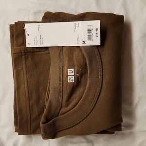 Uniqlo Crew Neck Brown Shirt - M